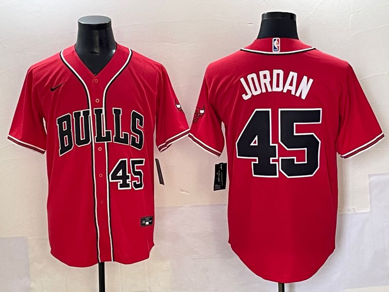 Men 2025 Chicago Bulls #45 Jordan Red Joint Name Nike NBA Jersey style 4